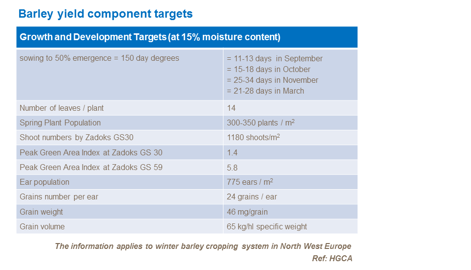 Barley yield component targets